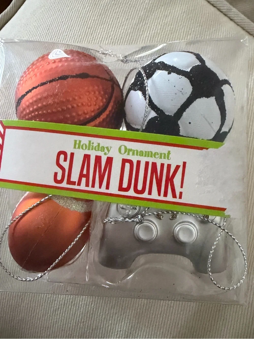 Slam Dunk! Football, Basketball, Soccer & Game Controller- Holiday Christmas Orn